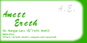 anett ereth business card